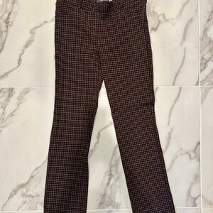 Betabrand Brown and Black Checkered Office Yoga Pants